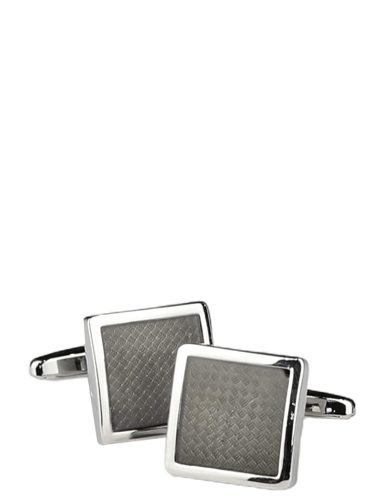 DÉCLIC Textured Square Enamel Cufflink - Black