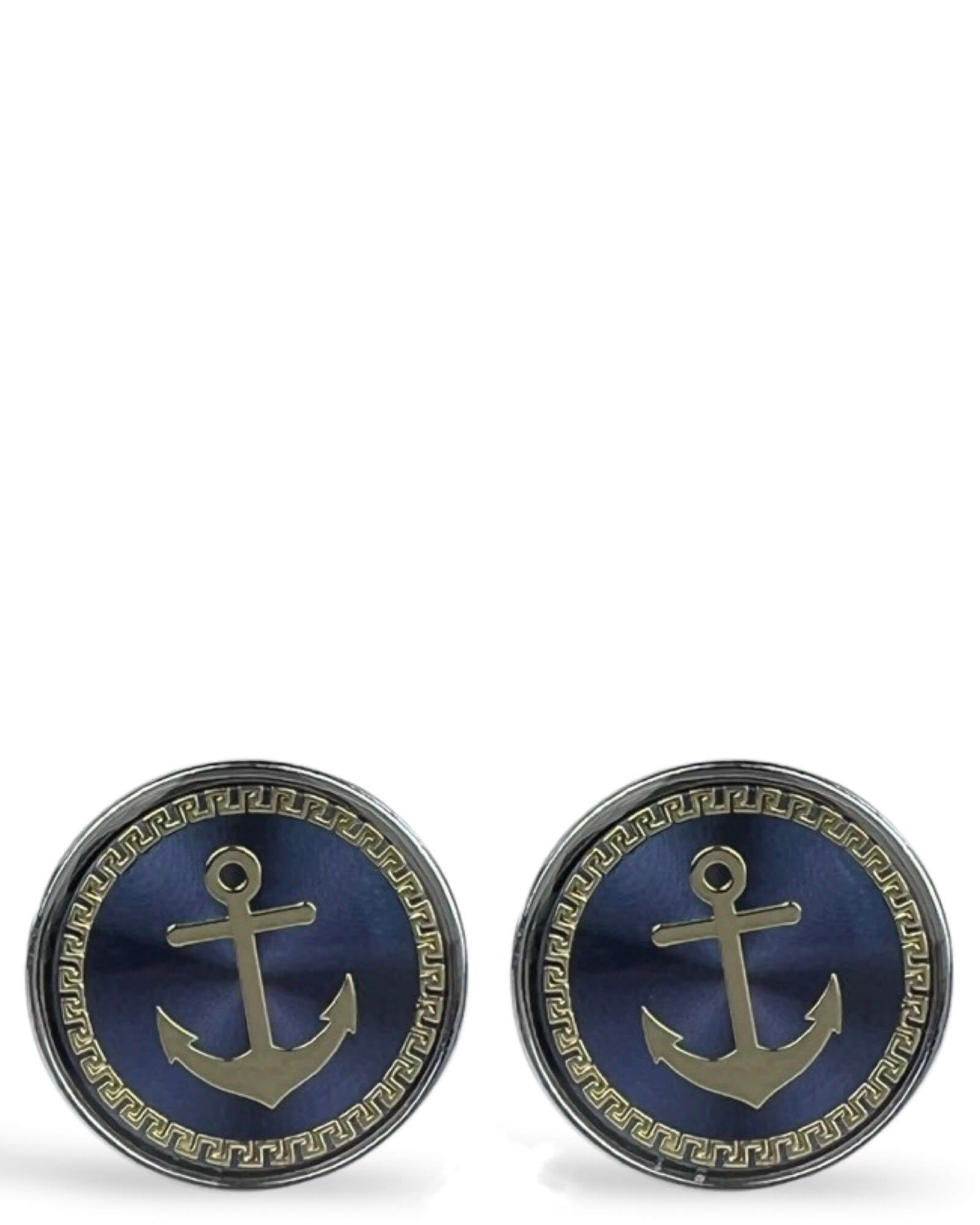 DÉCLIC Anchor Round Cufflink - Blue