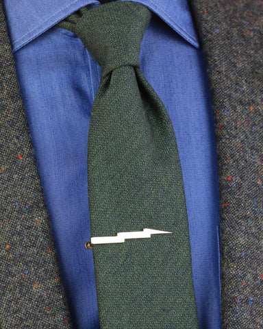 DÉCLIC Pave Short Tie Bar - Silver