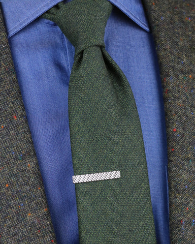 DÉCLIC Plain Short Tie Bar - Silver