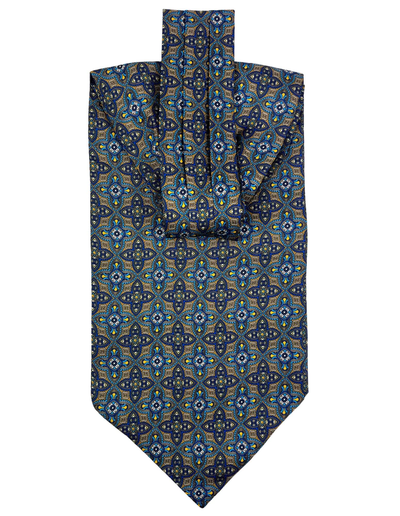 CANTINI Ciclamino Patterned Ascot - Blue