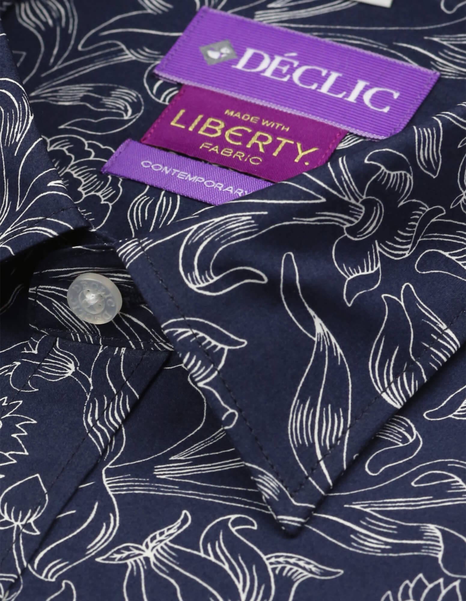 DÉCLIC Liberty Constantia Sketch Print Shirt - Navy