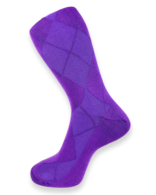 DÉCLIC Plain Diamond Socks - Purple