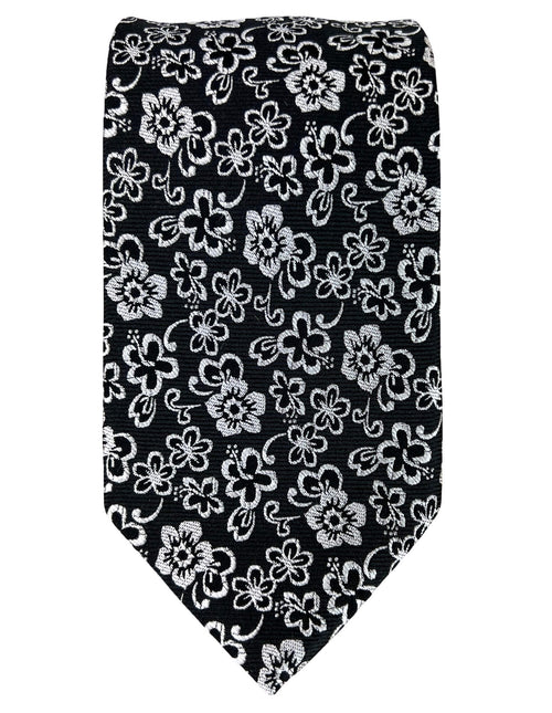 CANTINI Edera Floral Tie - Black