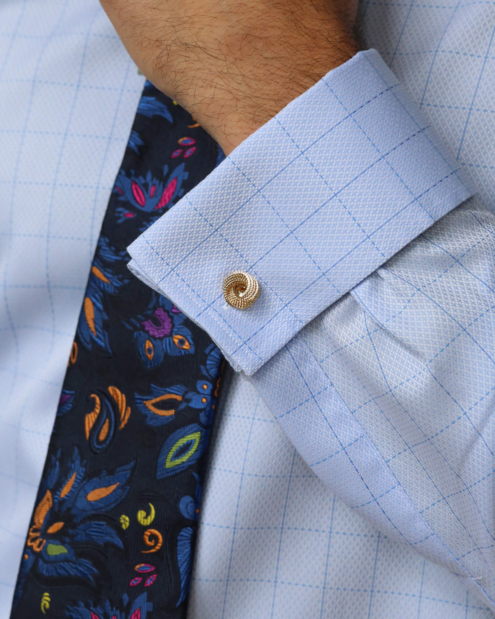 DÉCLIC Salinas Textured Check Shirt - Blue