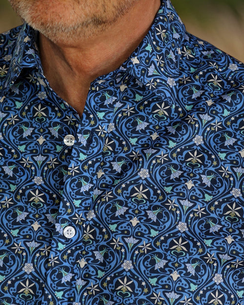 DÉCLIC Liberty Orchid Pattern Print Shirt - Blue