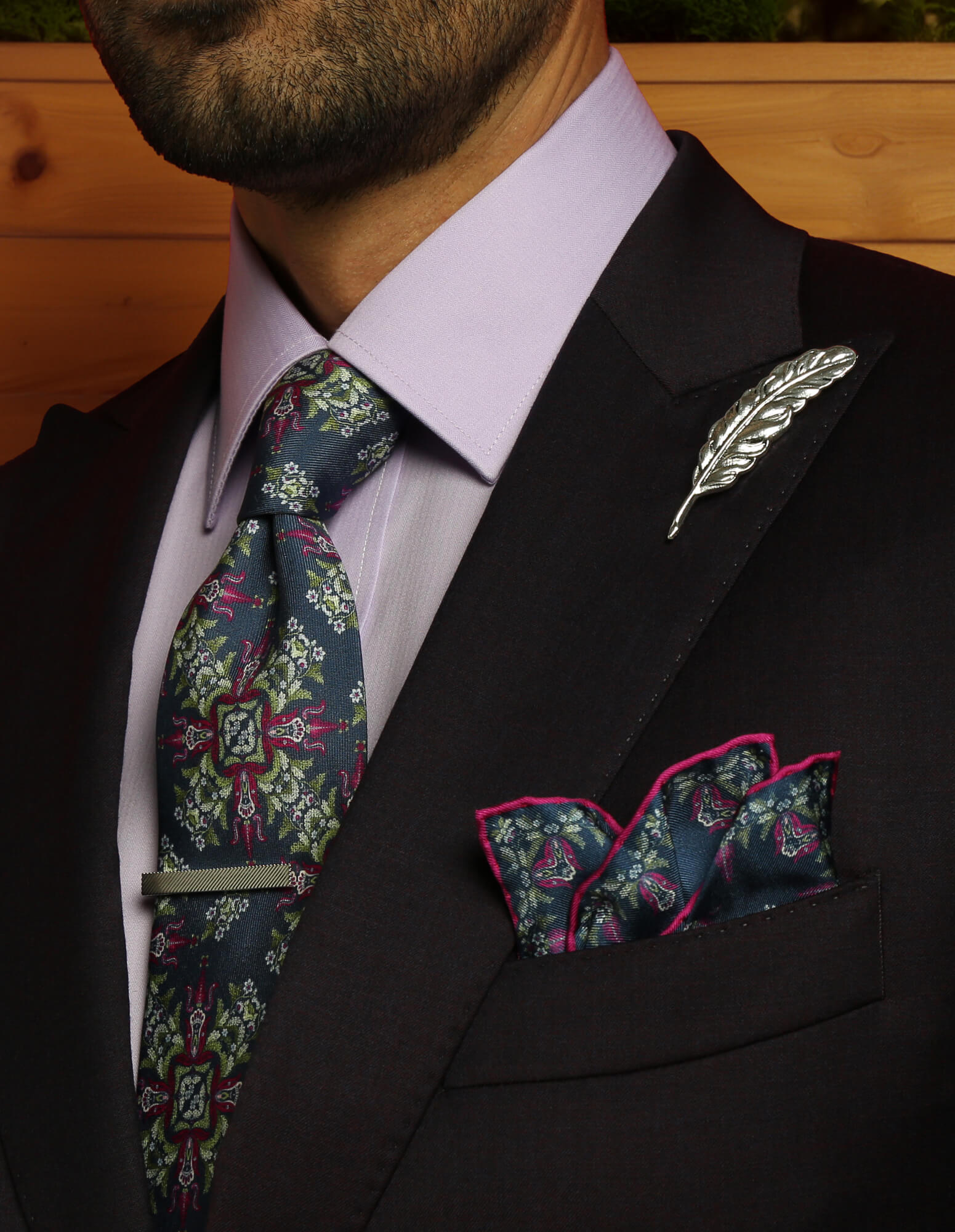DÉCLIC Ashington Floral Tie - Navy