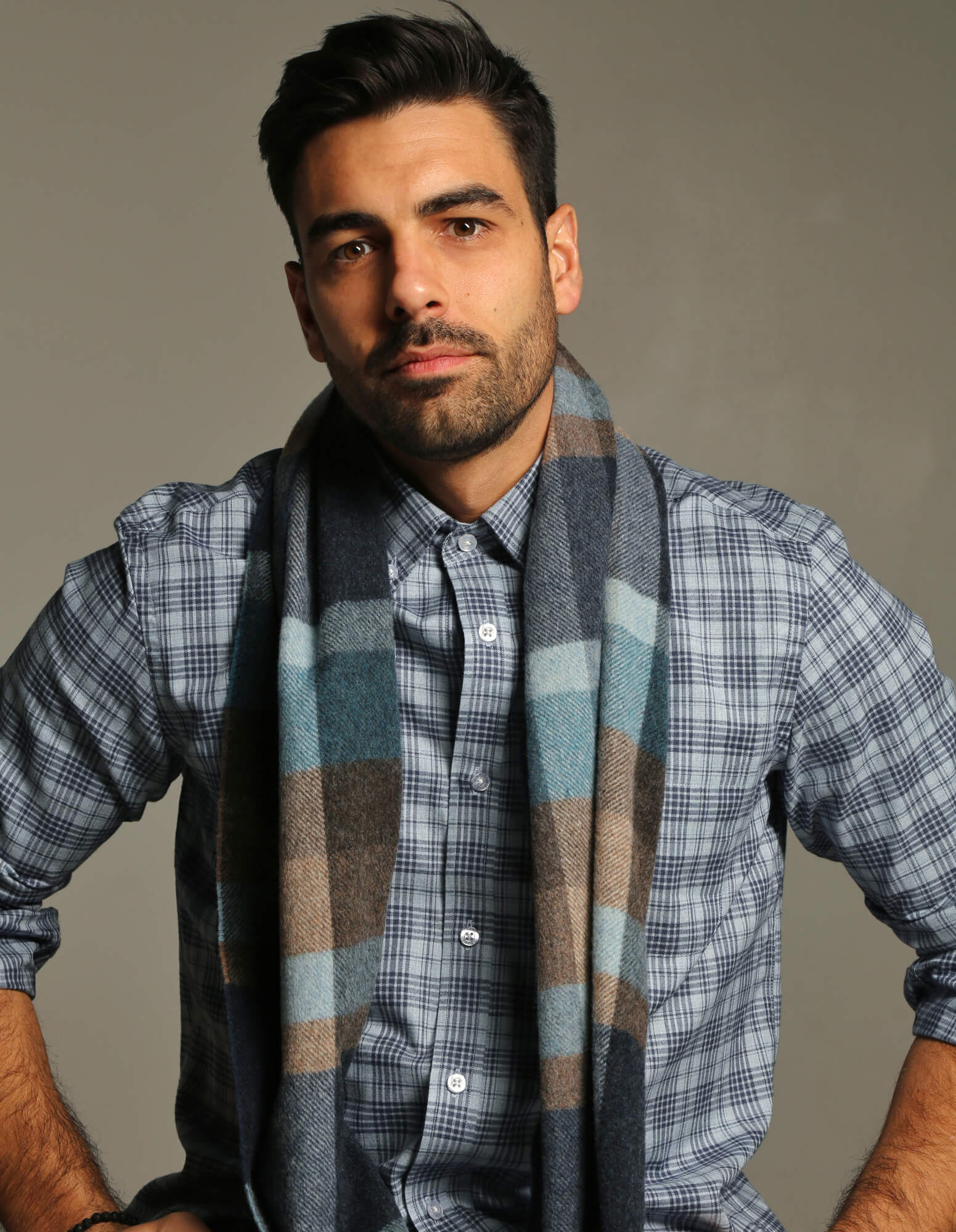 DÉCLIC Aosta Check Scarf - Teal