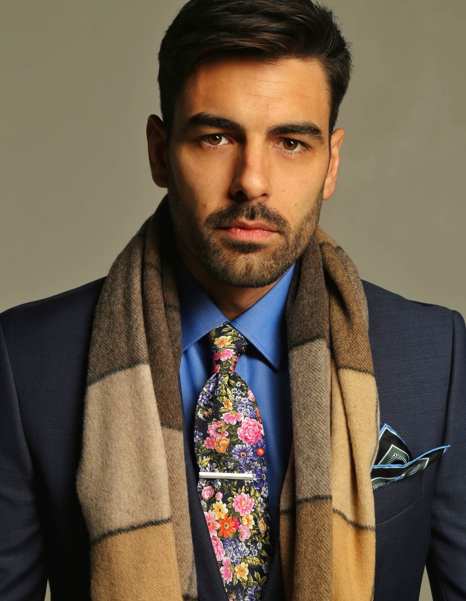 DÉCLIC Rayleigh Floral Tie - Navy