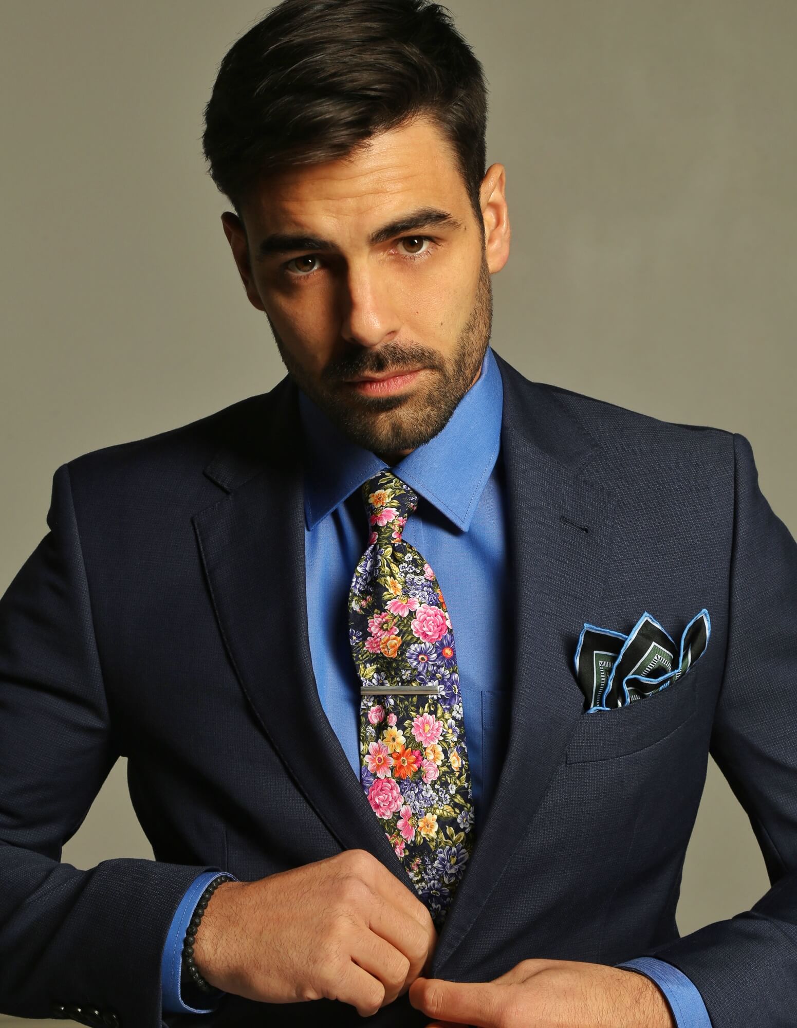 DÉCLIC Rayleigh Floral Tie - Navy