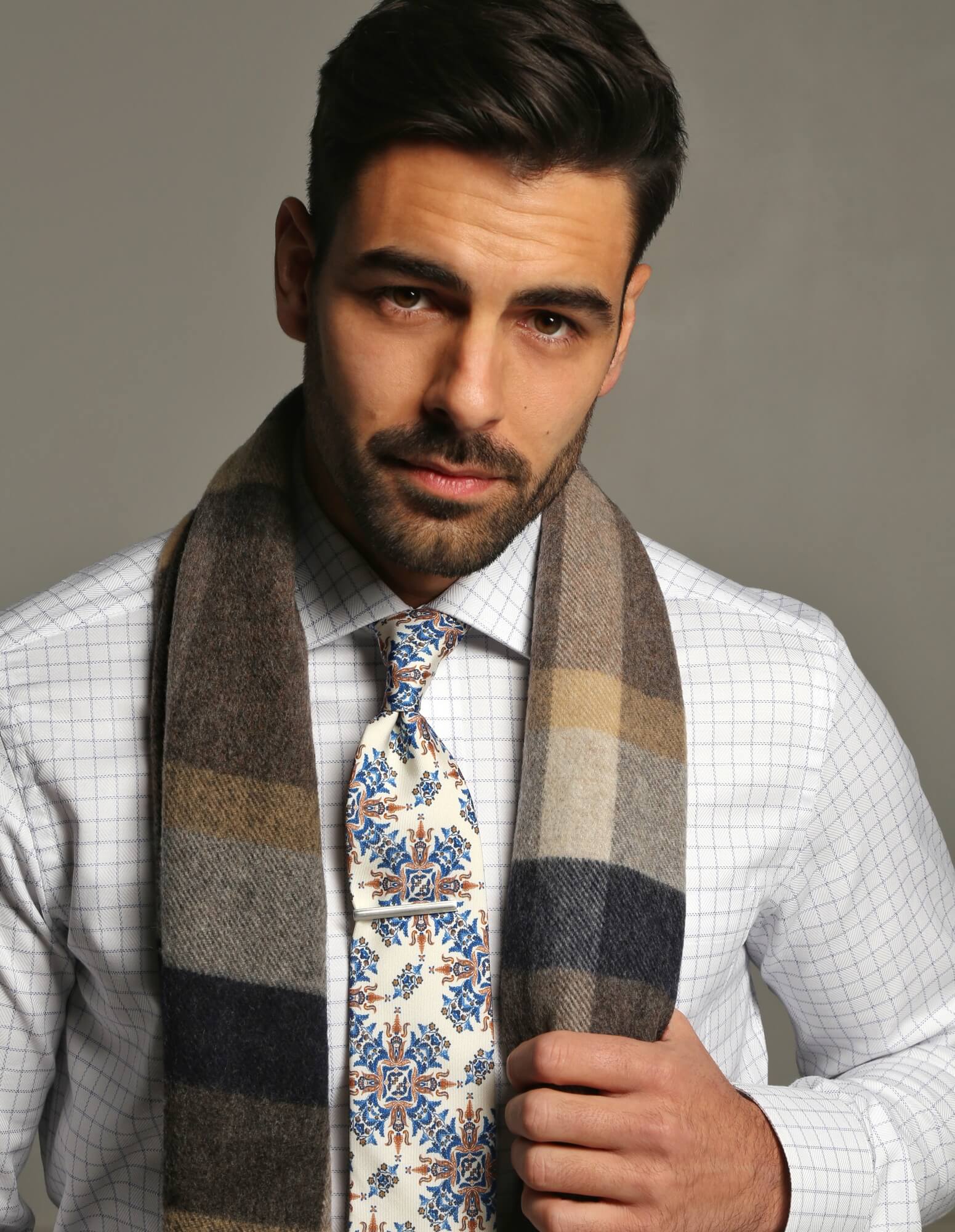 DÉCLIC Ashington Floral Tie - Cream