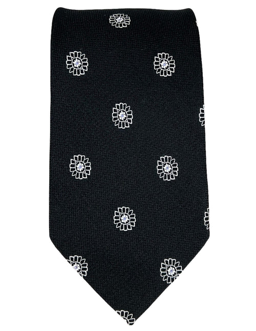CANTINI France Patterned Tie - Black