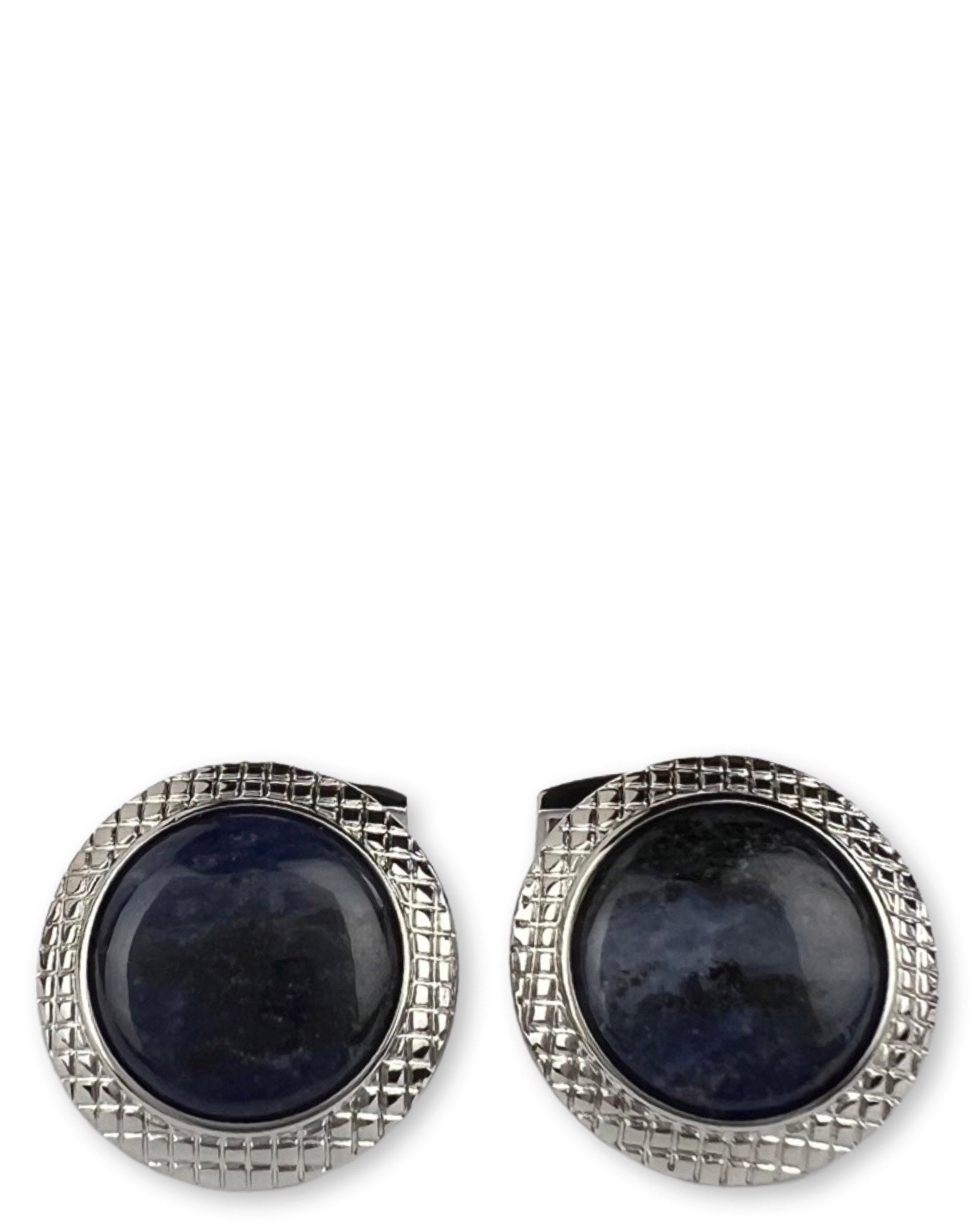 Tateossian Bullseye Sodalite Round Cufflink - Silver