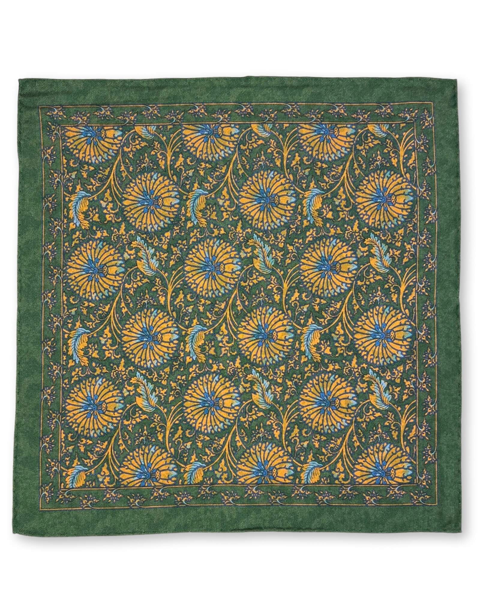 DÉCLIC Priory Reversible Pocket Square - Green