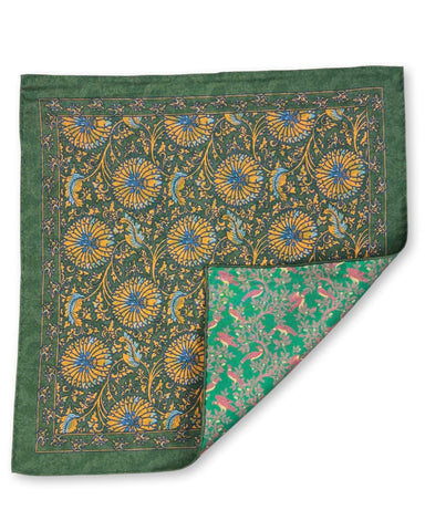 DÉCLIC Mariner Paisley Pocket Square - Aqua