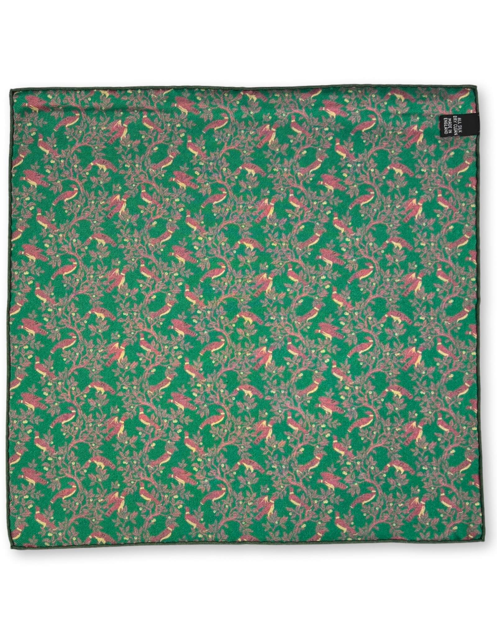 DÉCLIC Priory Reversible Pocket Square - Green