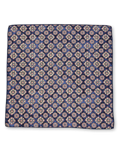 DÉCLIC Cloister Pattern Pocket Square - Blue