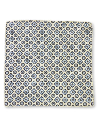DÉCLIC Cloister Pattern Pocket Square - Blue