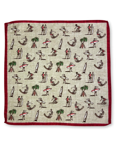 CANTINI Ciclamino Patterned Pocket Square - Red