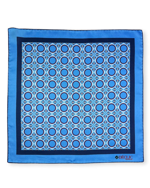 DÉCLIC Eccles Pattern Pocket Square - Blue