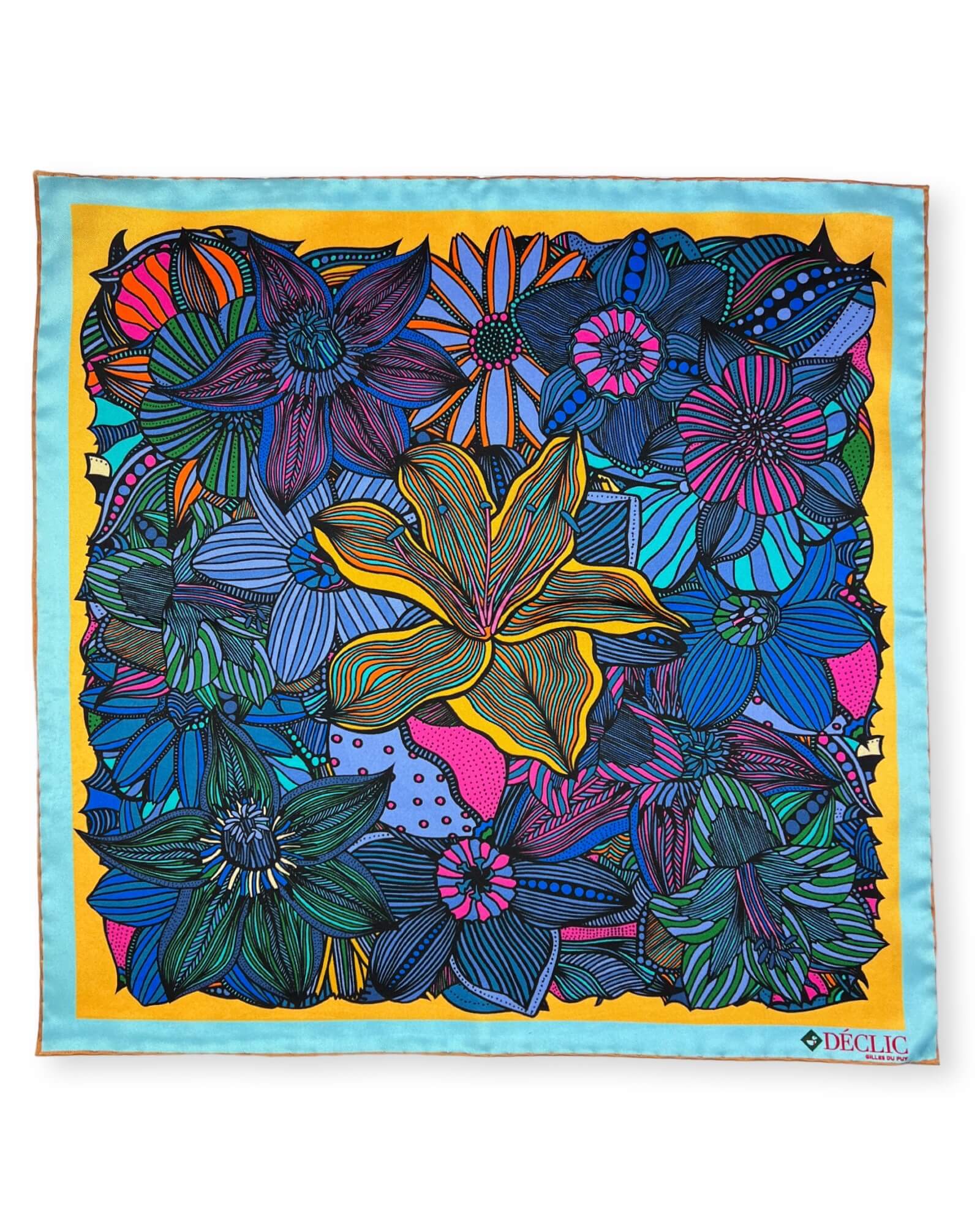 DÉCLIC Loftus Floral Pocket Square - Yellow