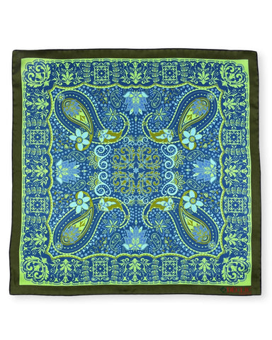 DÉCLIC Horned Paisley Tie - Blue