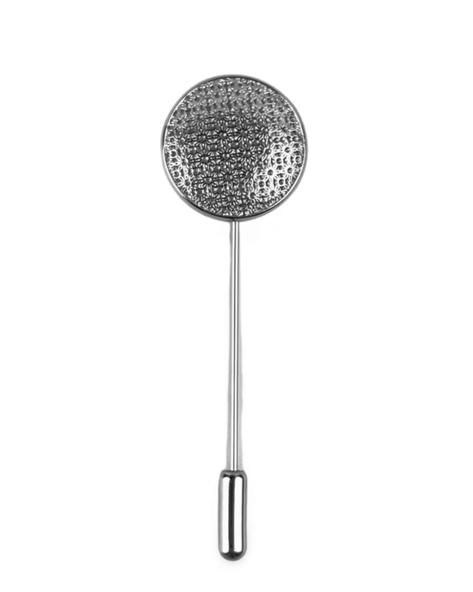 DÉCLIC Textured Disc Pin - Silver