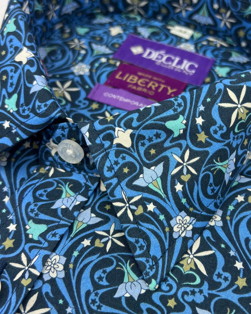 DÉCLIC Liberty Orchid Pattern Print Shirt - Blue