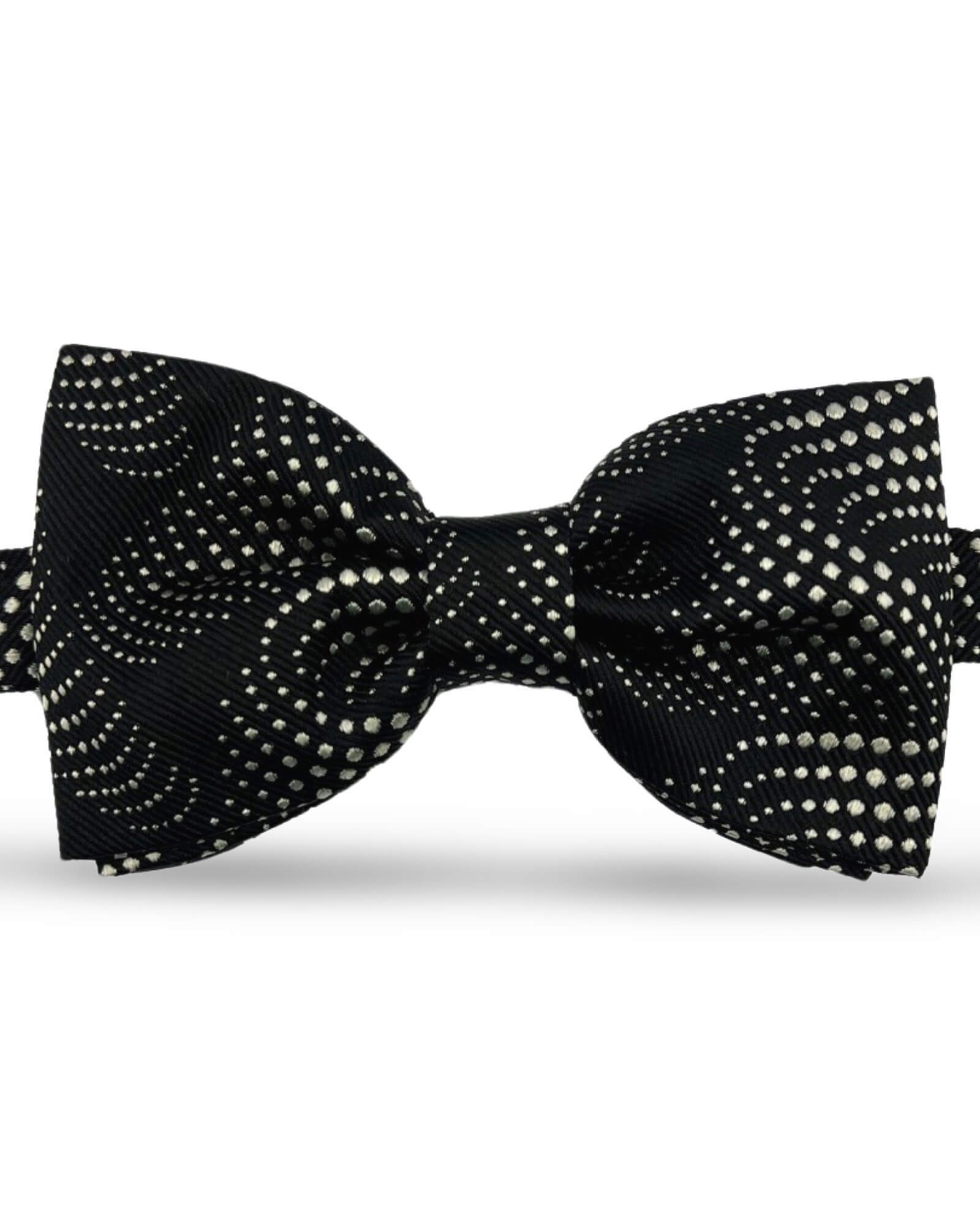 DÉCLIC Ribbon Pattern Bow Tie - Black
