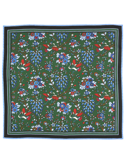DÉCLIC Waterdale Floral Pocket Square - Green