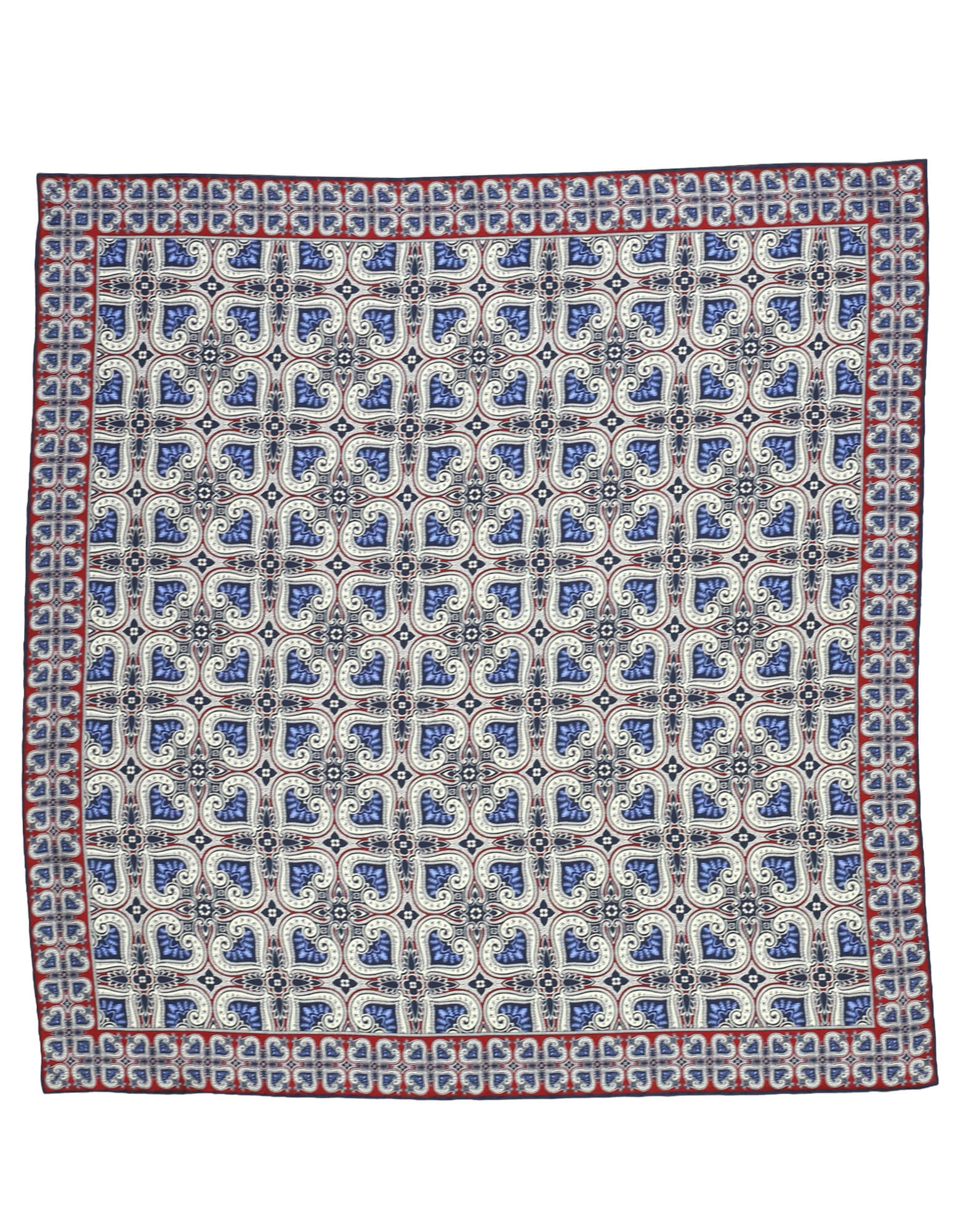 DÉCLIC Oakham Patterned Pocket Square - Blue