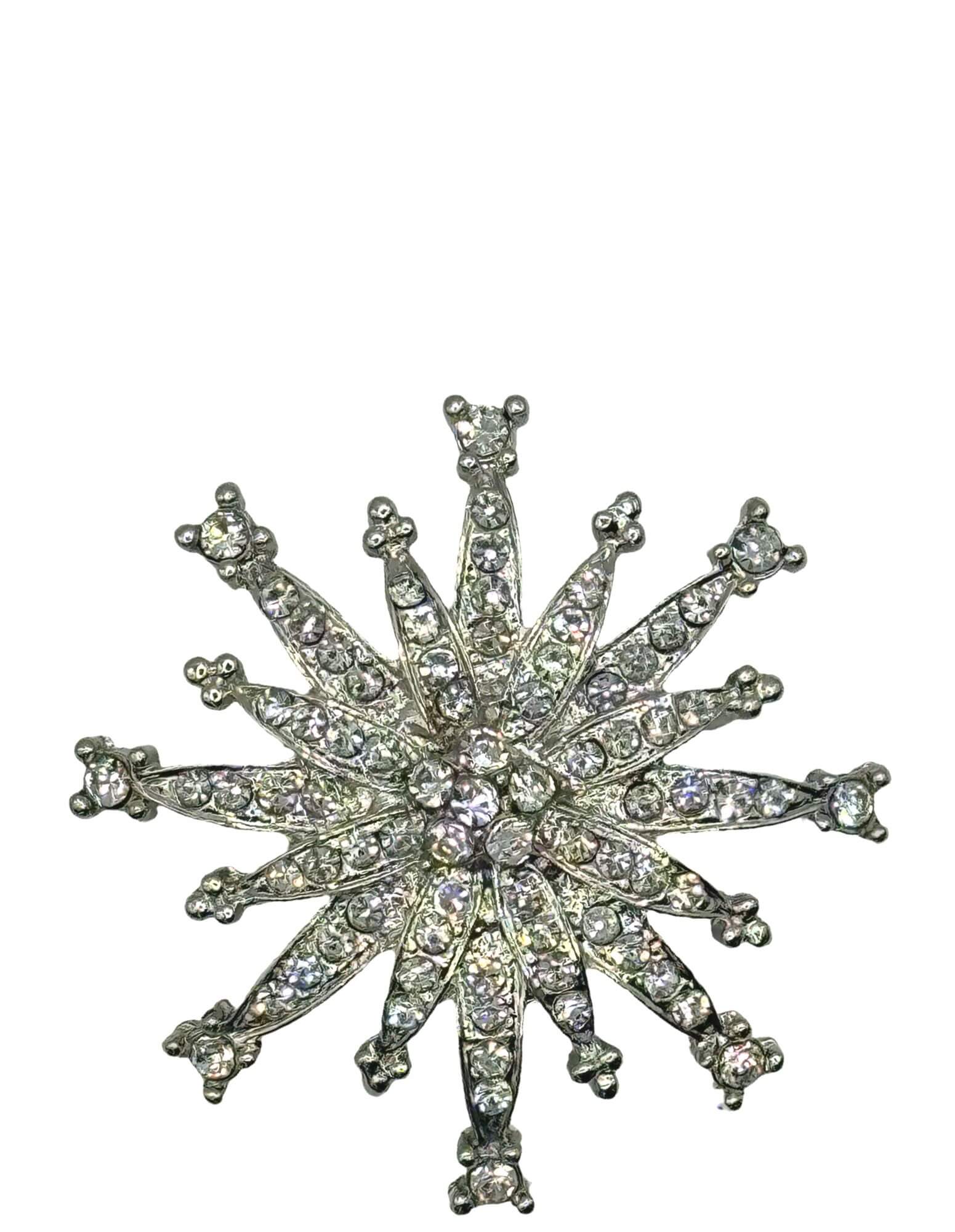 DÉCLIC Layered Snowflake Pin - Silver