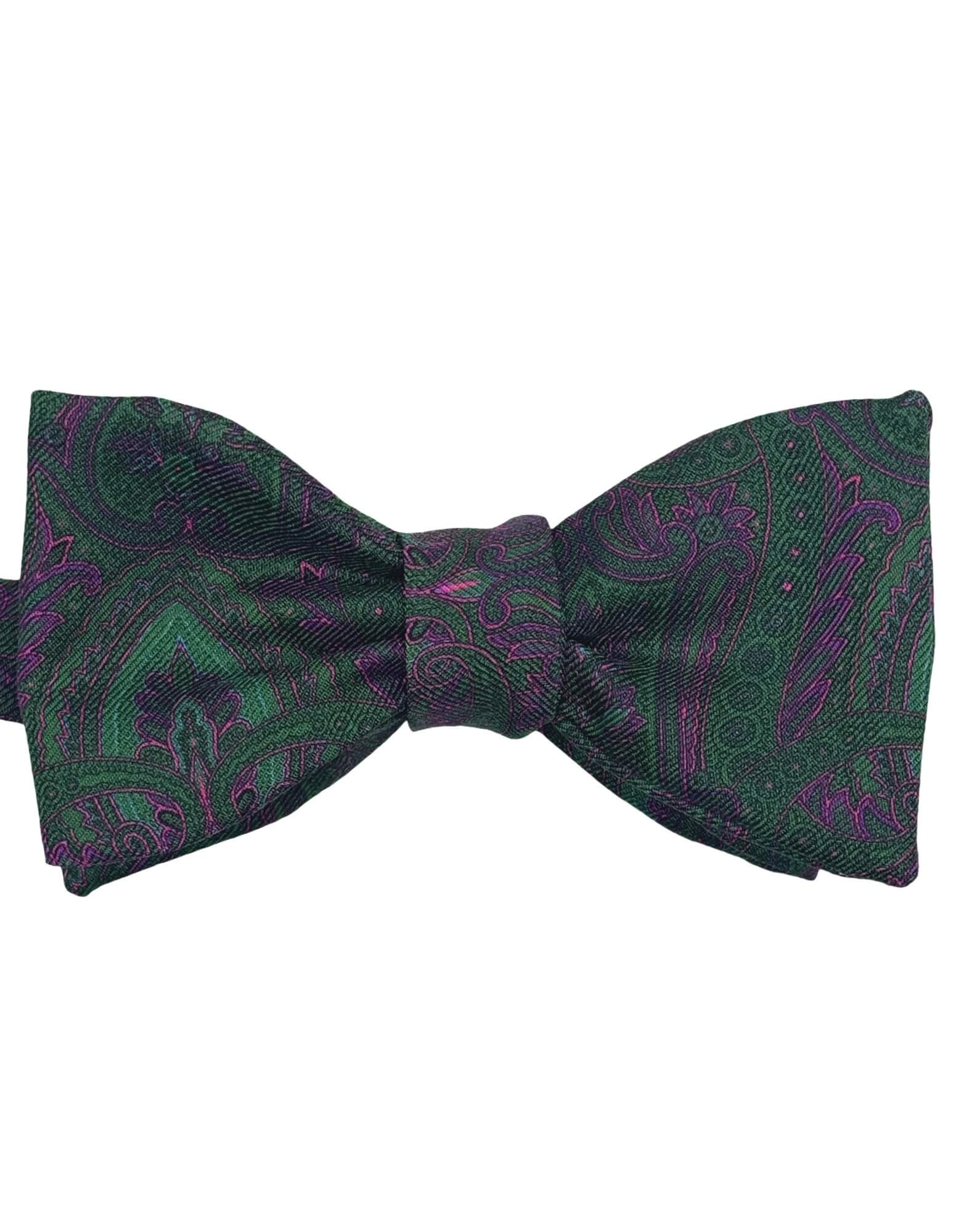 DÉCLIC Wetherby Paisley Bow Tie - Green