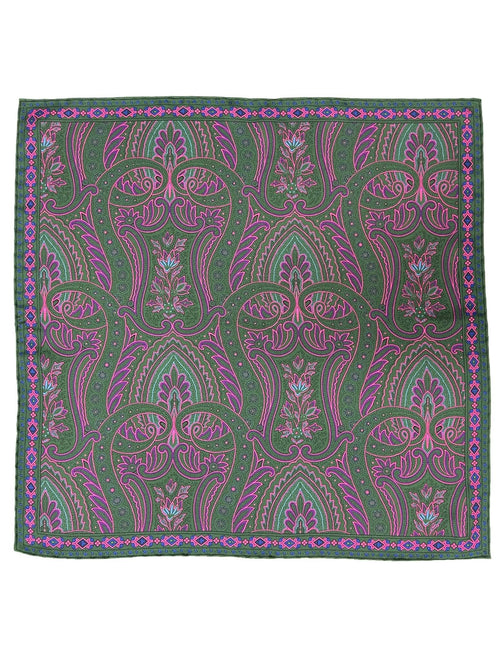 DÉCLIC Wetherby Paisley Pocket Square - Green
