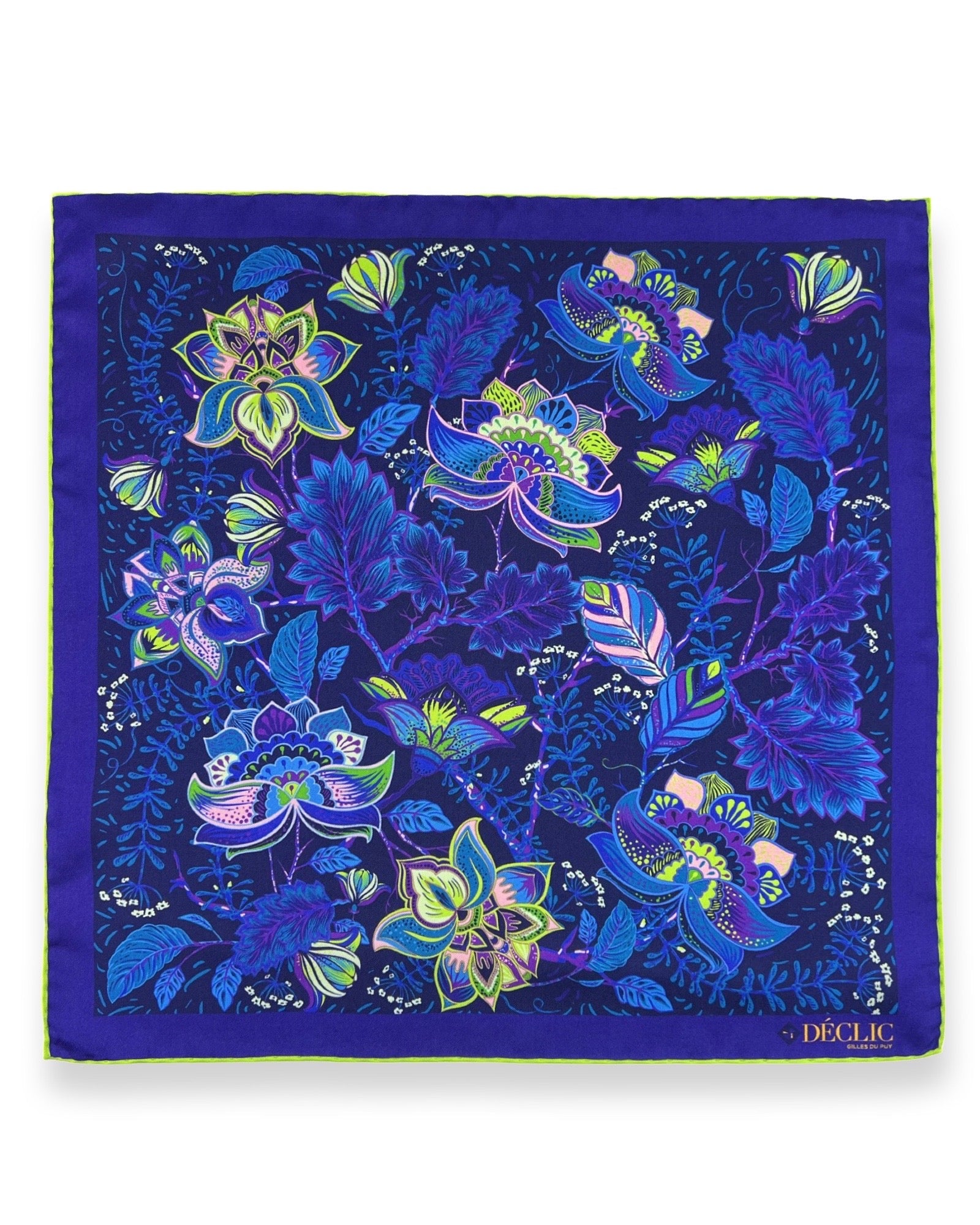 DÉCLIC Wick Floral Pocket Square - Blue