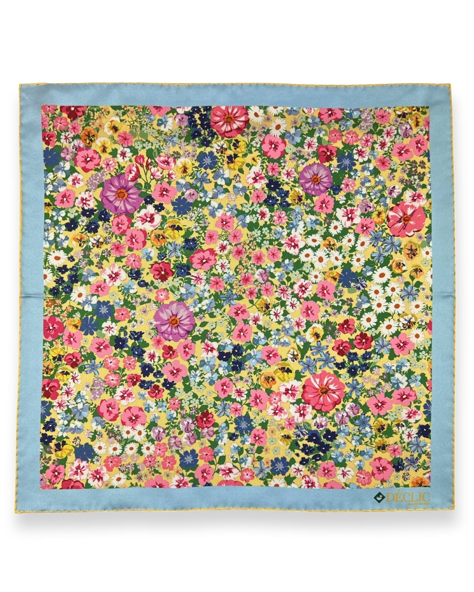 DÉCLIC Eden Floral Pocket Square - Yellow