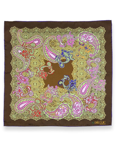 DÉCLIC Bulwark Paisley Pocket Square - Lavender