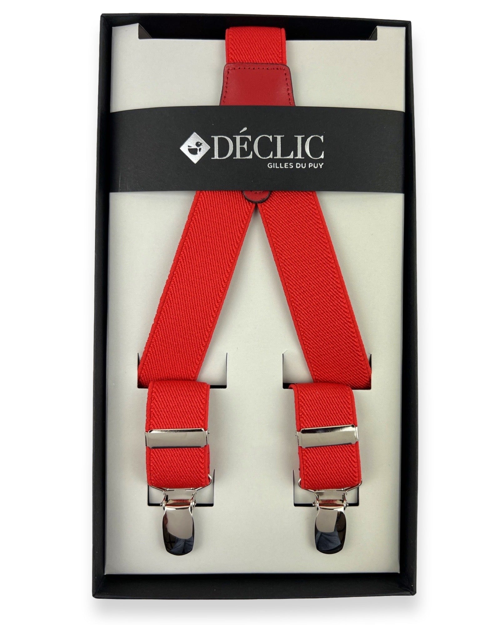 Plain 2.5cm Clip Braces - Red
