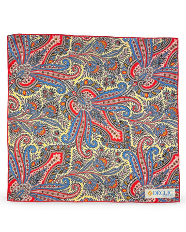 DÉCLIC Bulwark Paisley Pocket Square - Pink