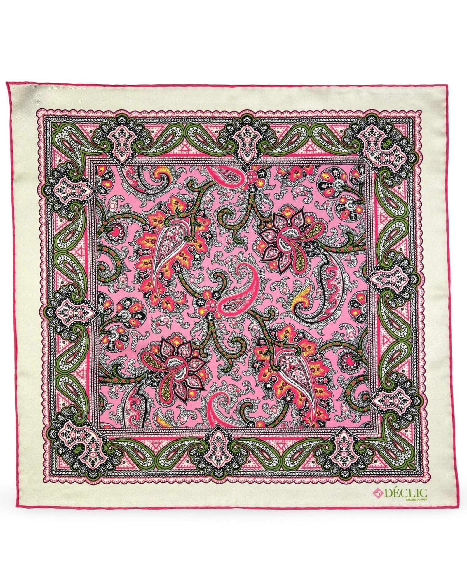 DÉCLIC Bulwark Paisley Pocket Square - Pink