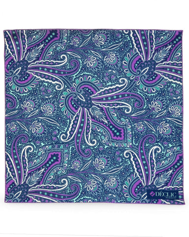 DÉCLIC Mariner Paisley Pocket Square - Yellow