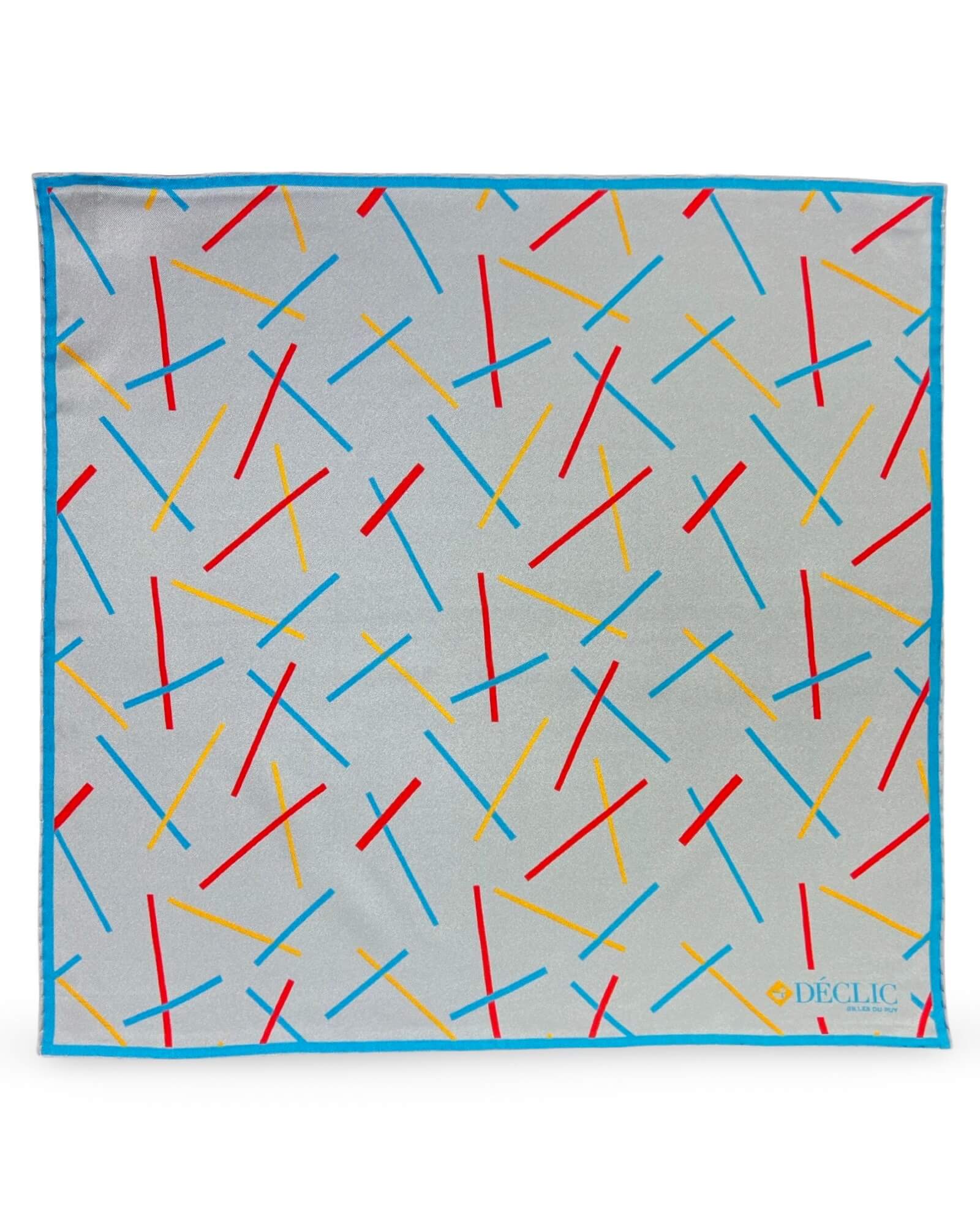 DÉCLIC Styx Pattern Pocket Square - Grey