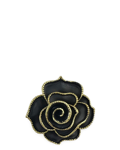 DÉCLIC Iris Diamante Floral Pin - Gold