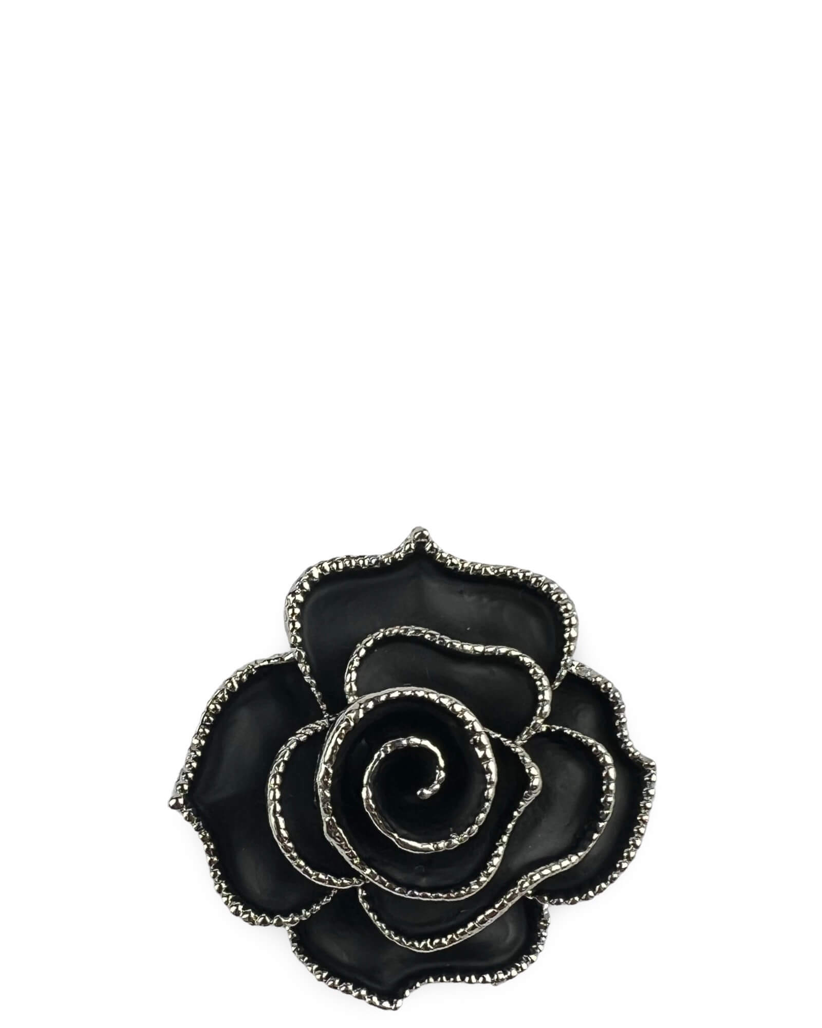 DÉCLIC Black Rose Edge Pin - Silver