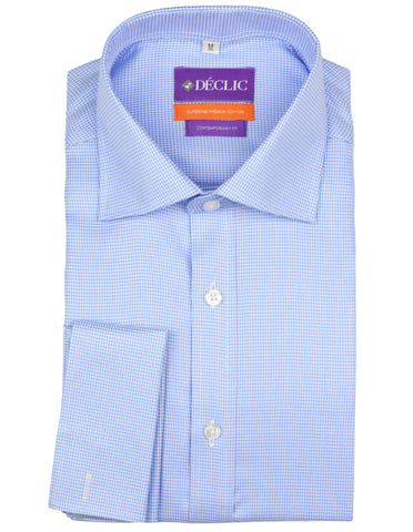 DÉCLIC Salinas Textured Check Shirt - Blue
