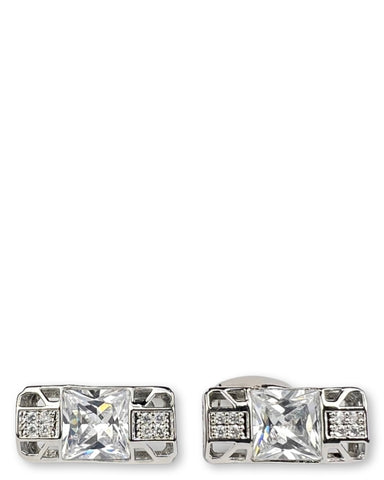 DÉCLIC Diamante Pave Cufflink - Silver