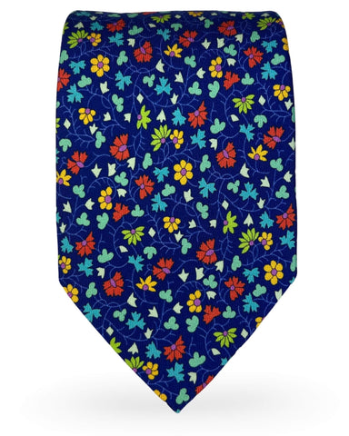 CANTINI Edera Floral Tie - Chocolate