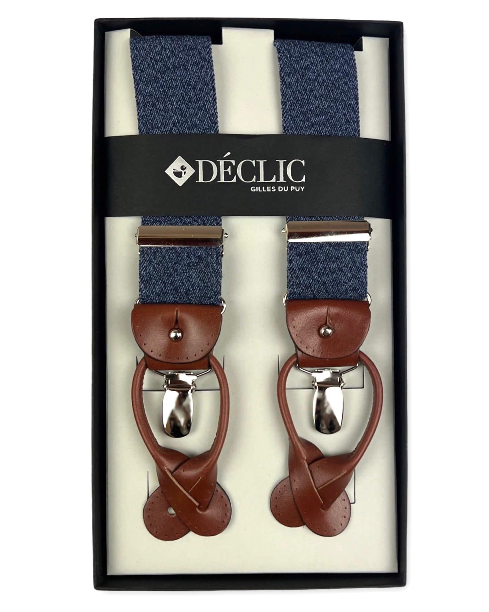 Denim Elastic 35mm 2-in-1 Braces - Blue