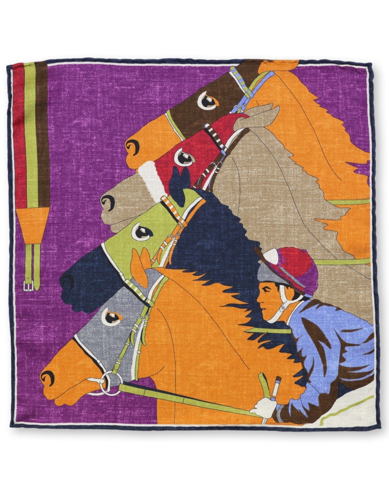 DÉCLIC Horse Racing Theme Hanky - Purple