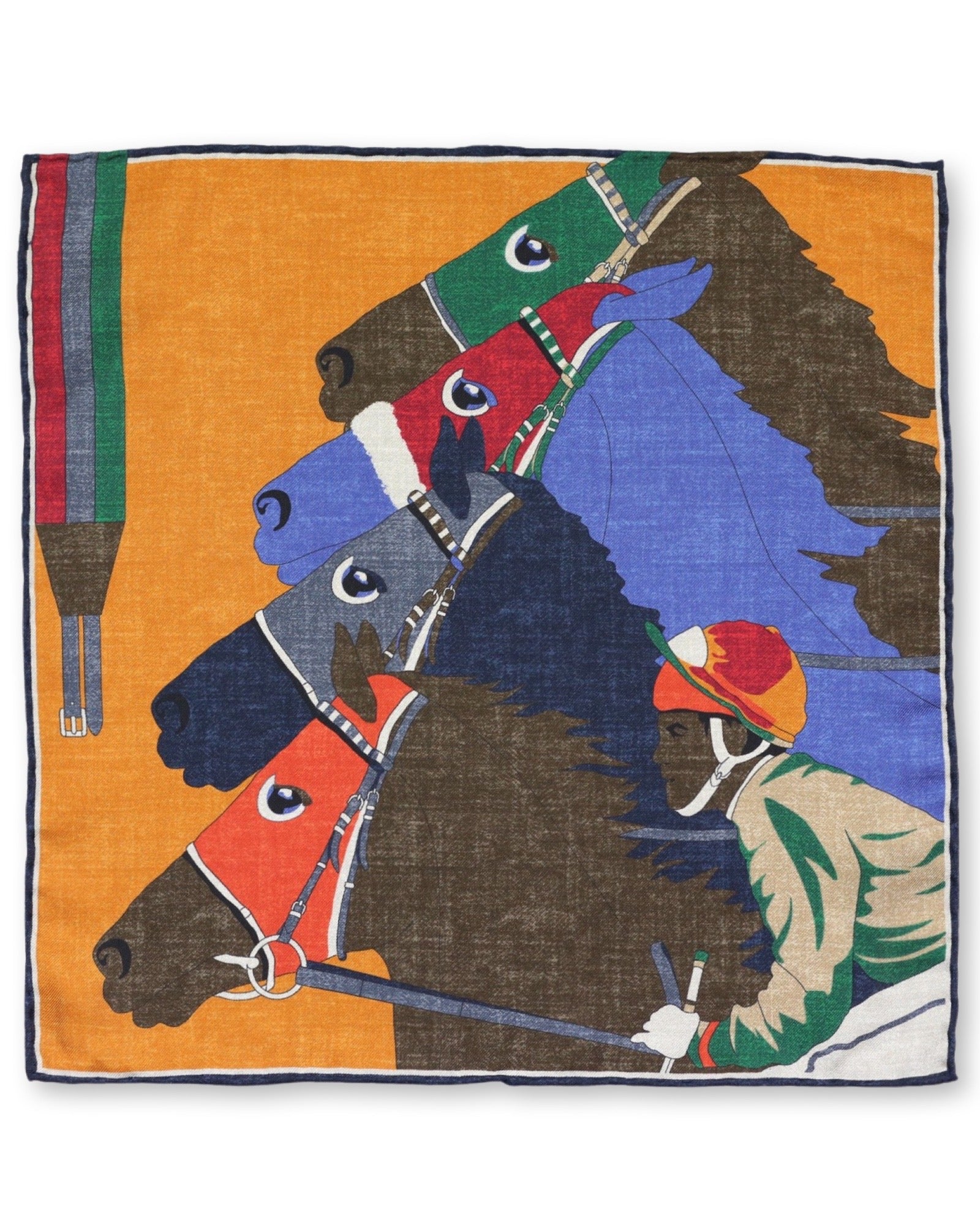 DÉCLIC Horse Racing Theme Hanky - Yellow